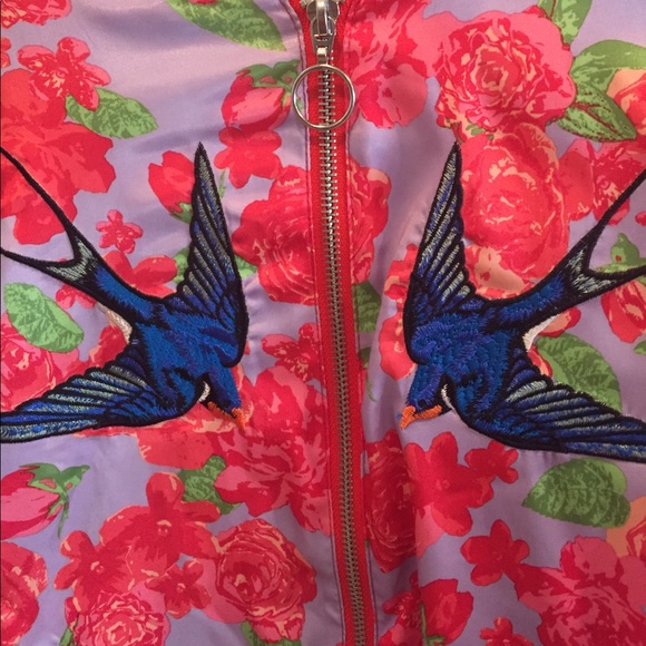 Urban Outfitters Silky Embroidered Bomber Jacket - Picture 2 of 8